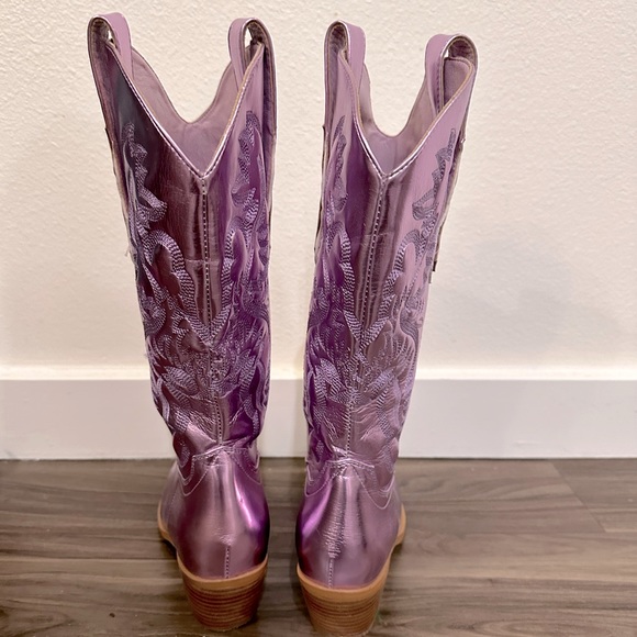 Free People Inspired Metallic Light Pink/Purple Cowboy Boots! Size 37/6.5 - Picture 4 of 4